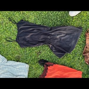 Thrifted black slip dress